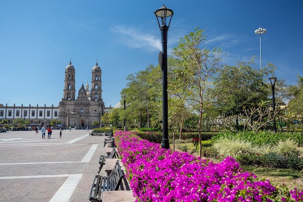 Plaza de las Americas and church, Zapopan, Guadalajara, Mexico