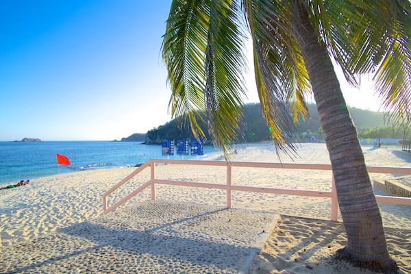 Chahue Beach showing a sandy beach and tropical scenes