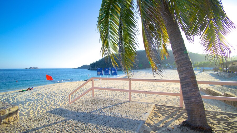 Playa Chahué toont een zandstrand en tropische uitzichten