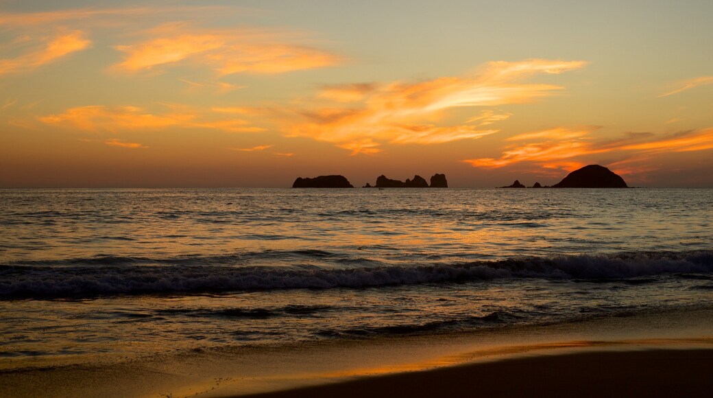 El Palmar Beach featuring a sunset, a beach and general coastal views