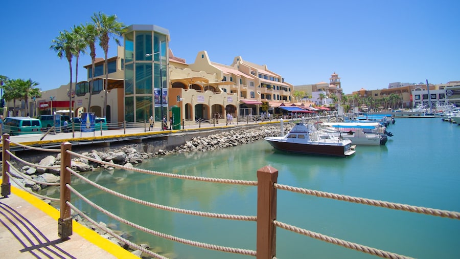 Marina Cabo San Lucas which includes a coastal town and a bay or harbor