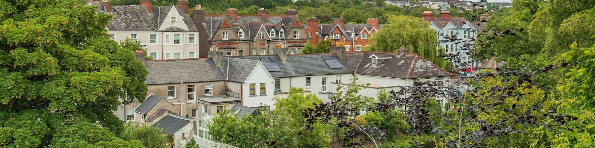 University College Cork showing a river or creek and a small town or village