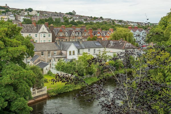 University College Cork showing a river or creek and a small town or village