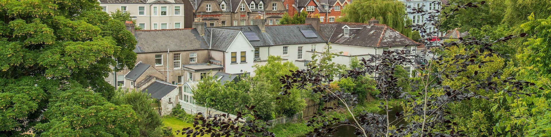 University College Cork showing a river or creek and a small town or village