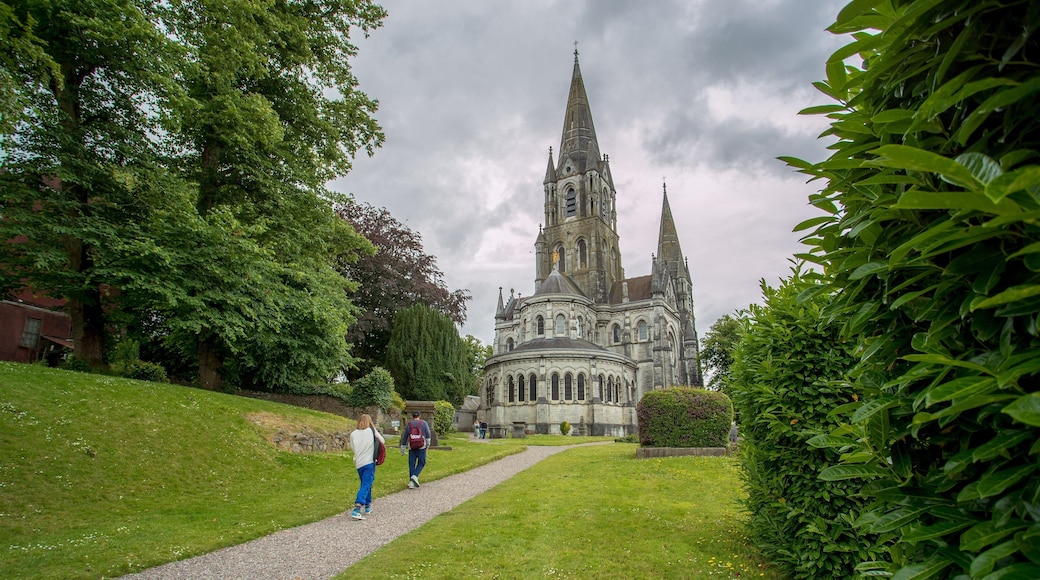 Saint Fin Barre\'s Cathedral showing heritage architecture, a park and chateau or palace