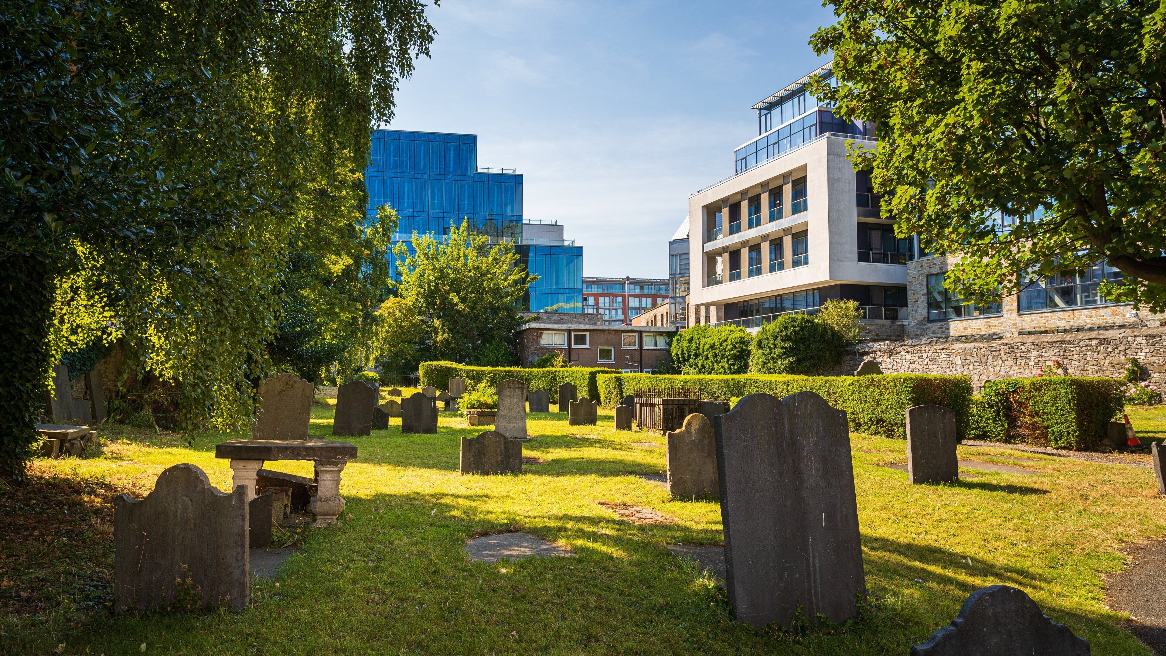 St. Michan\'s Church showing a cemetery