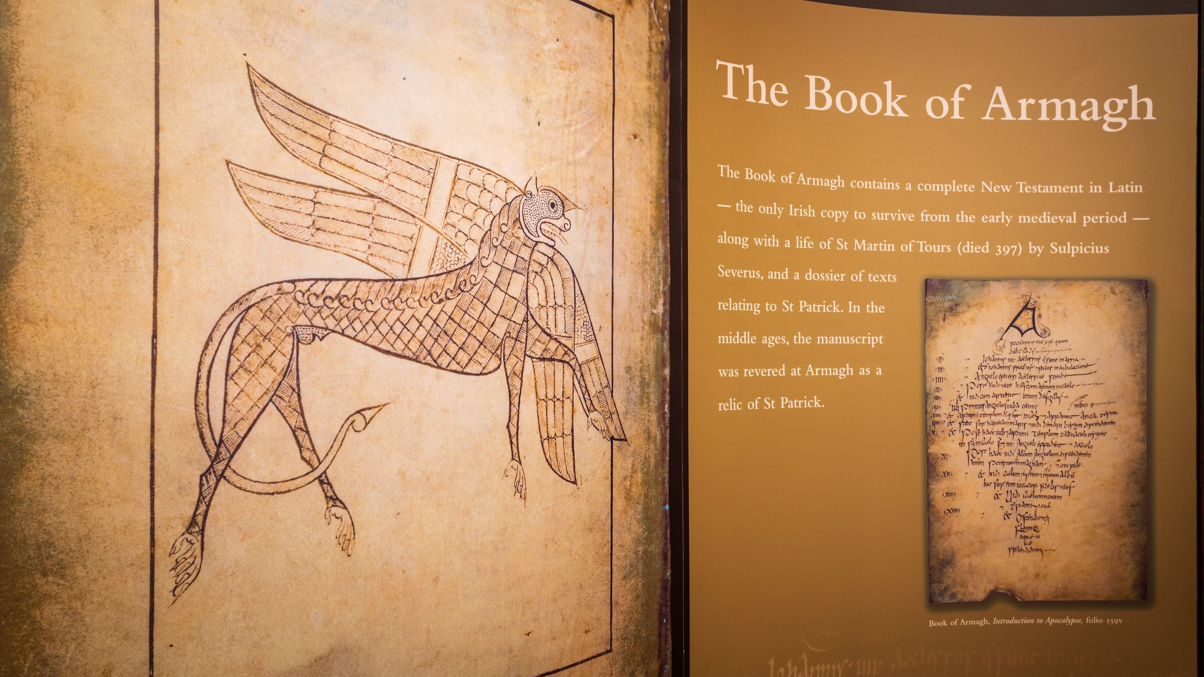 The Book of Kells which includes signage