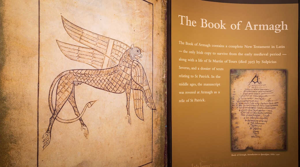 The Book of Kells which includes signage