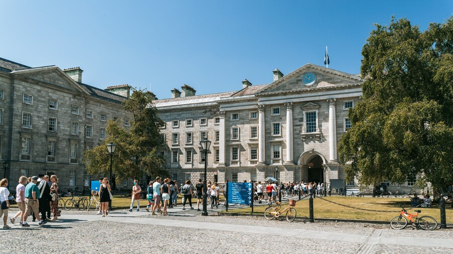 The Book of Kells showing heritage architecture and street scenes
