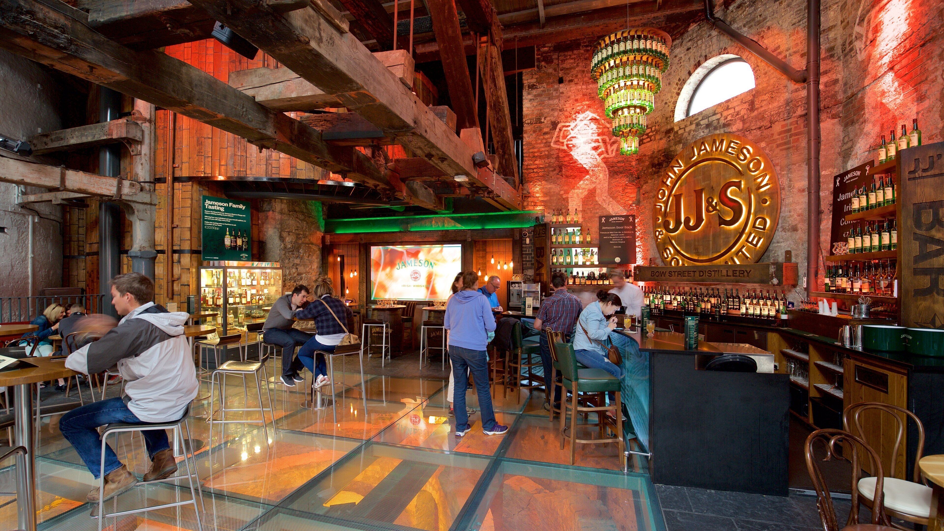 Old Jameson Distillery showing heritage elements, a bar and interior views