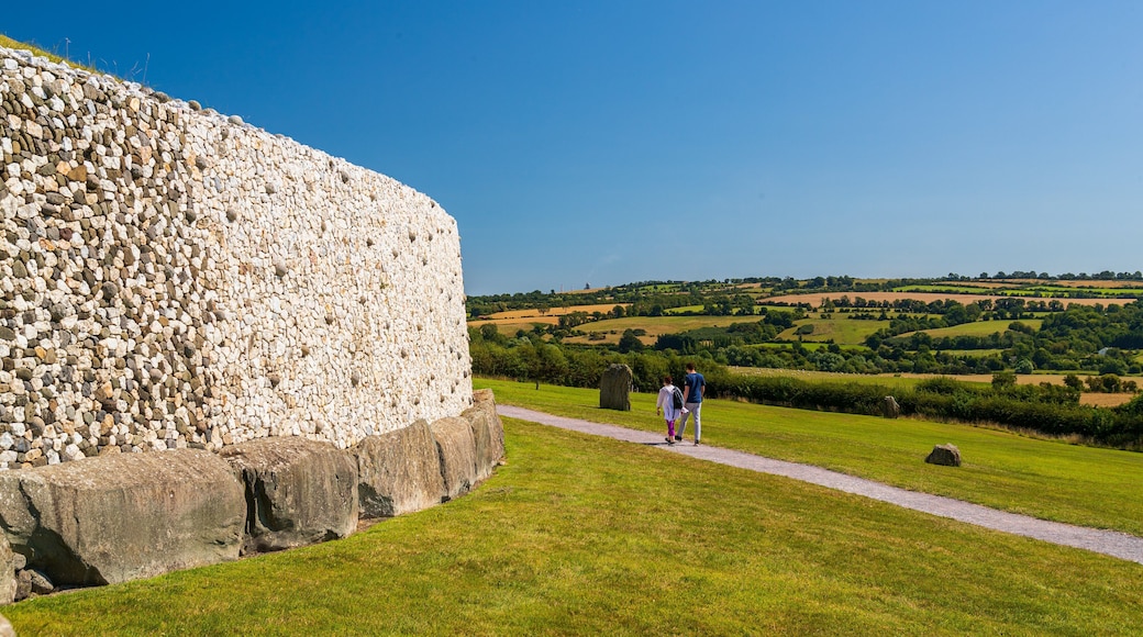 Newgrange showing heritage elements and tranquil scenes as well as a couple