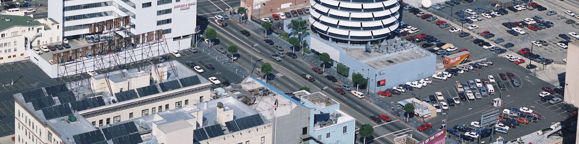 Aerial of Hollywood, California