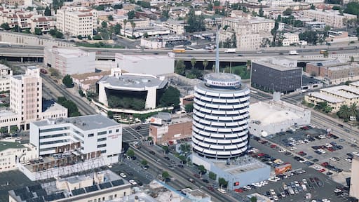 Aerial of Hollywood, California