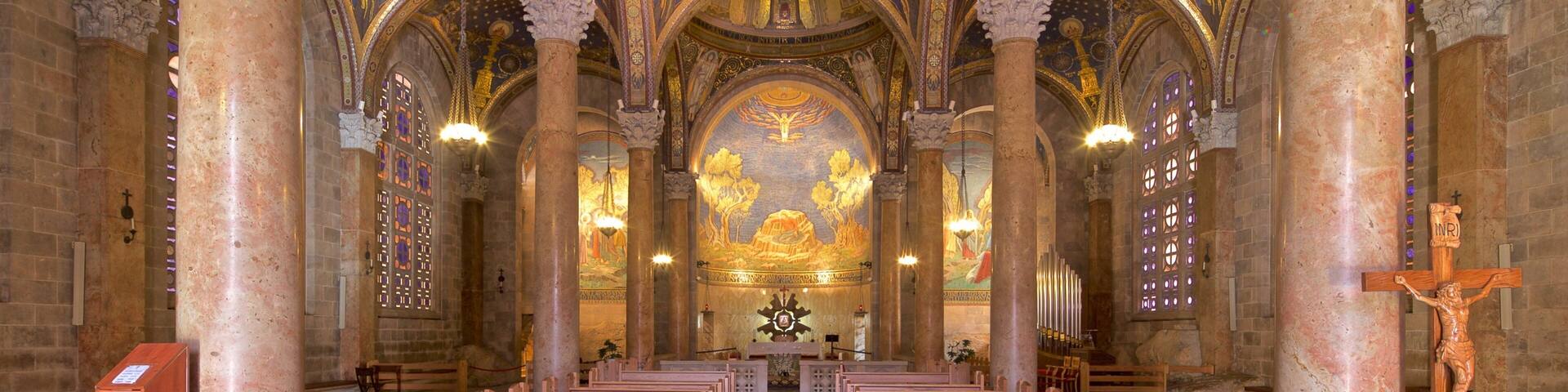 Church of All Nations featuring a church or cathedral, heritage elements and interior views