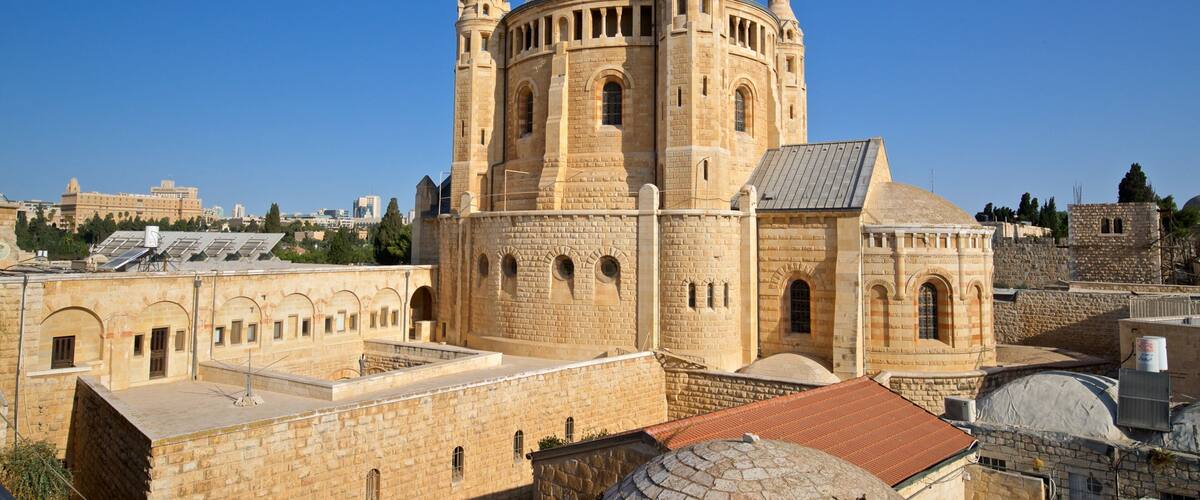 Dormition Abbey which includes a city and heritage architecture