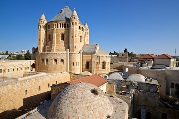 Dormition Abbey which includes a city and heritage architecture