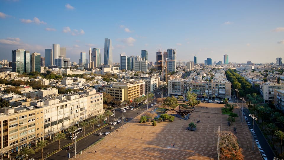 Tel Aviv City Hall showing landscape views and a city