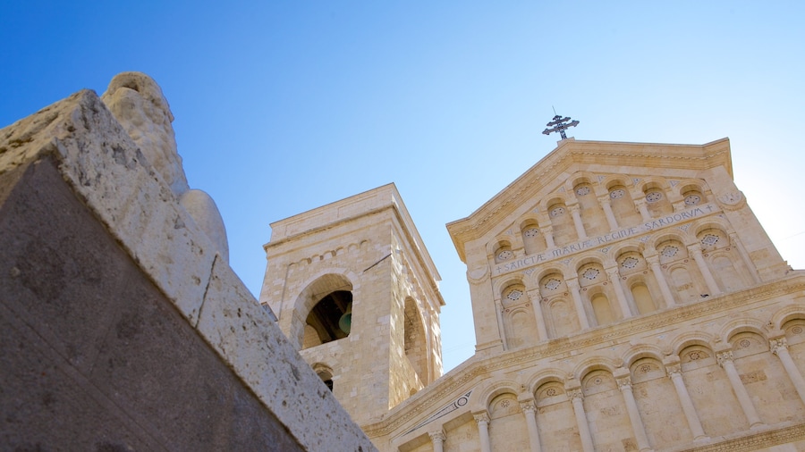 Cagliari Cathedral which includes a church or cathedral, religious aspects and heritage architecture