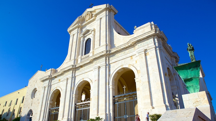 Sanctuary of Our Lady of Bonaria showing a church or cathedral, religious aspects and heritage architecture