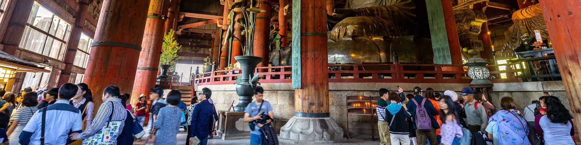 Todaiji Temple featuring interior views, heritage elements and a temple or place of worship