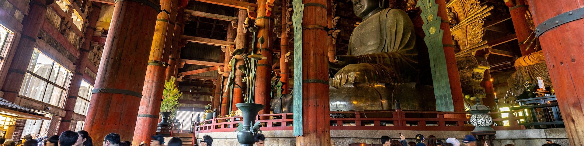 Todaiji Temple featuring interior views, heritage elements and a temple or place of worship