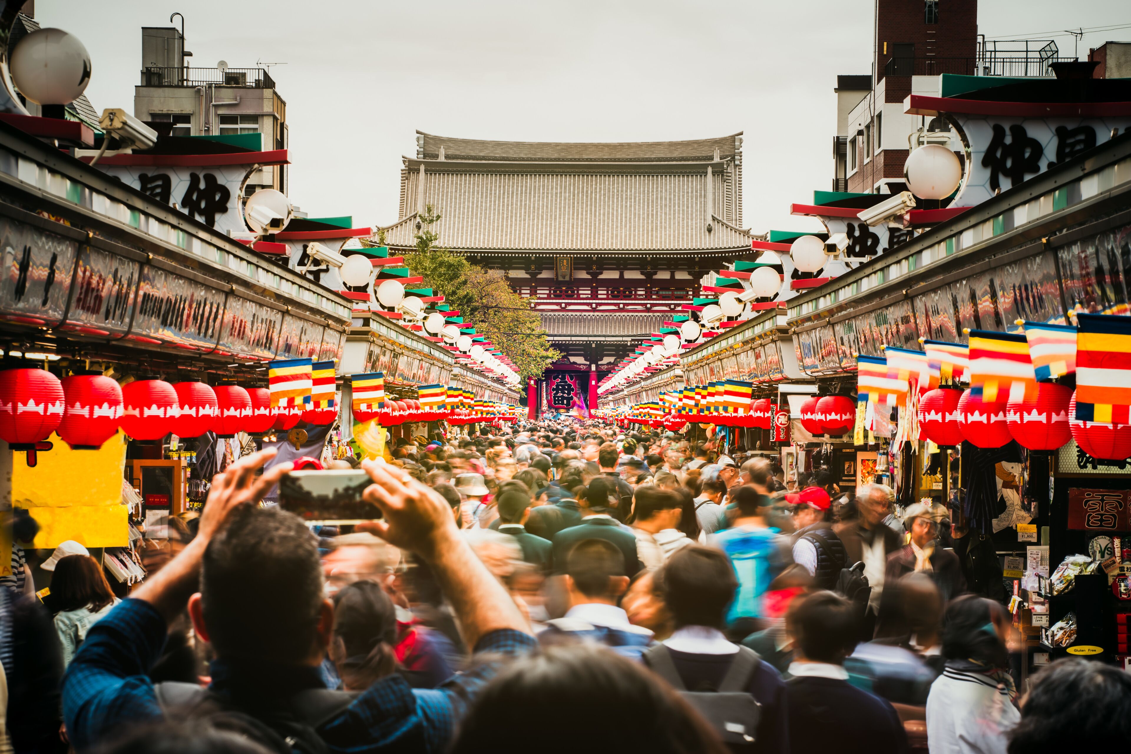Nakamise shopping street in Asakusa connect to Senso-ji Temple in Asakusa, Tokyo
