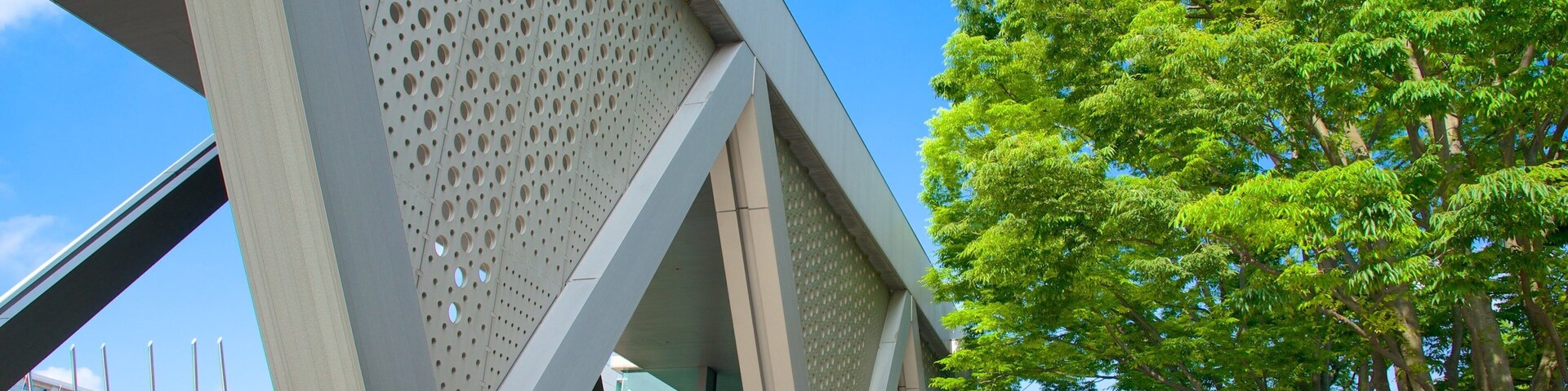 Tokyo Museum of Contemporary Art which includes modern architecture, art and a city