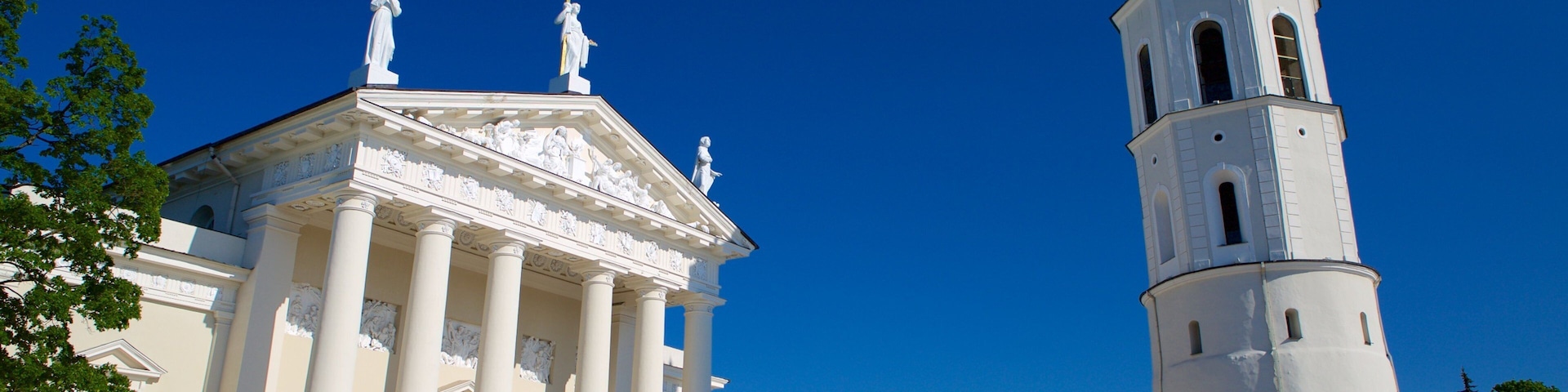 Vilnius Cathedral showing heritage elements, a square or plaza and a church or cathedral