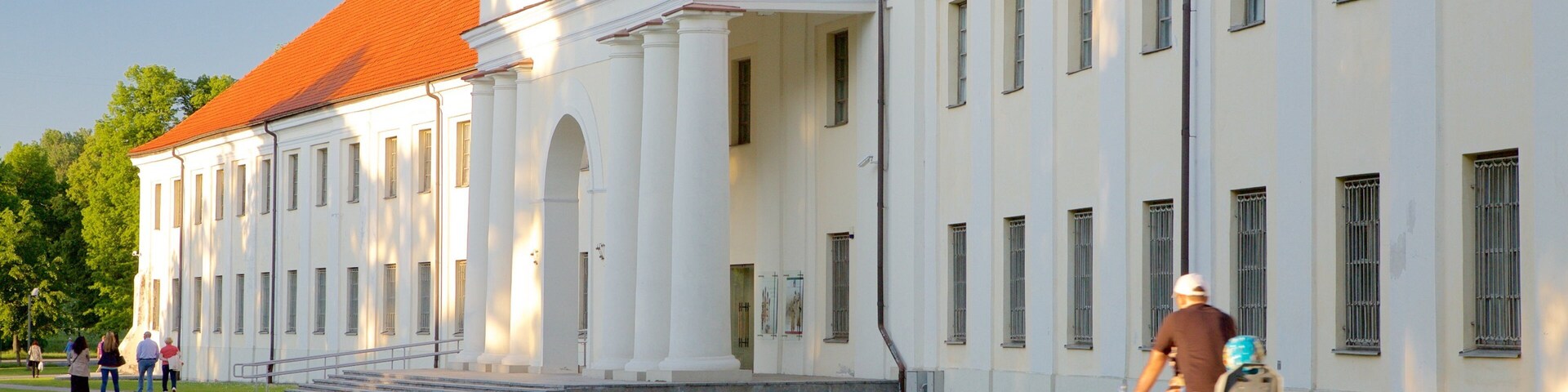 National Museum of Lithuania featuring cycling, heritage elements and a garden