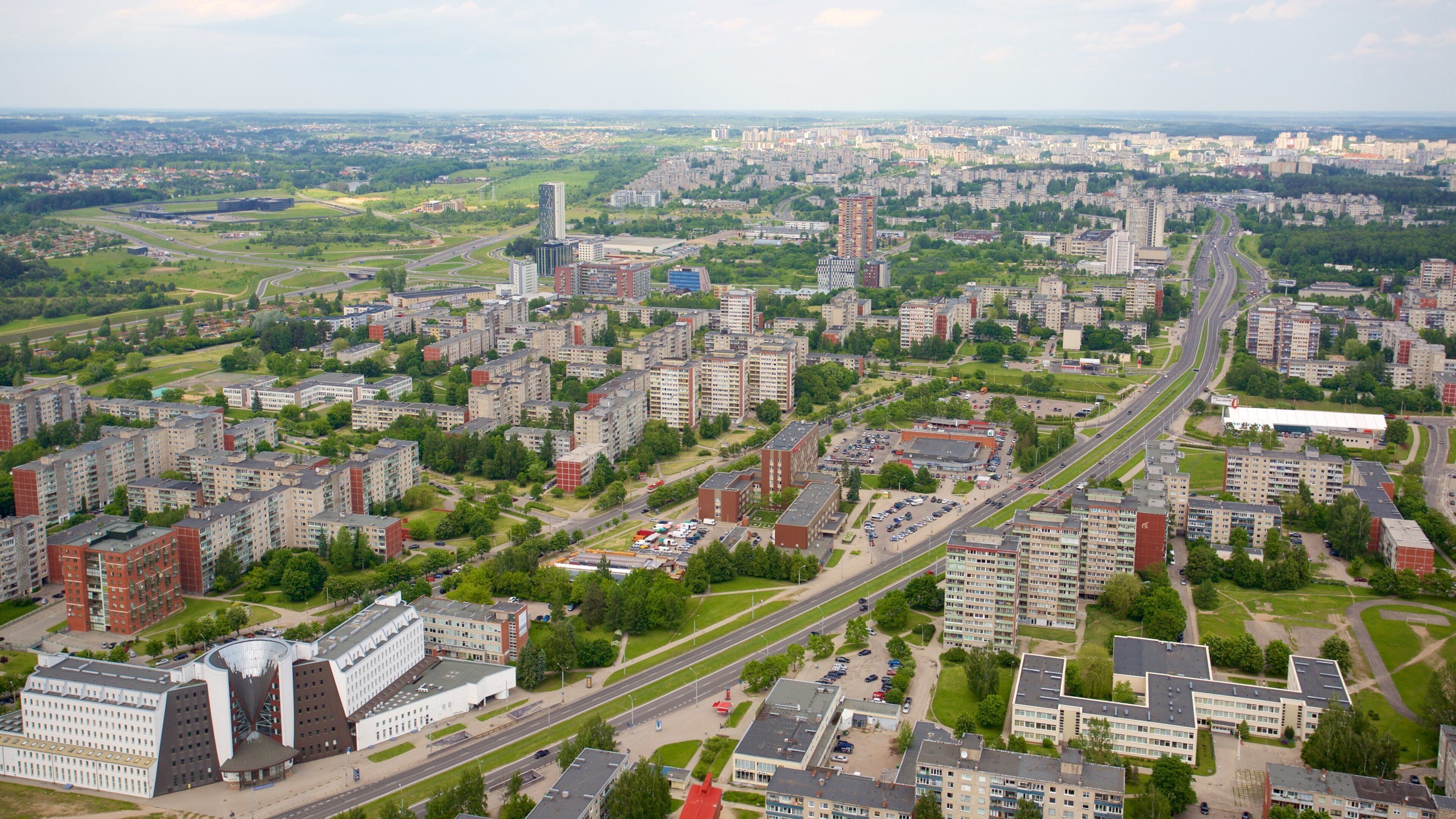Vilnius TV Tower featuring a city and landscape views