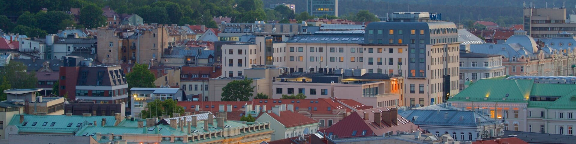 Torre TV di Vilnius caratteristiche di tramonto