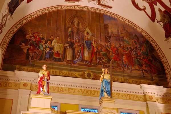 Saint Louis Cathedral featuring interior views, religious elements and a church or cathedral