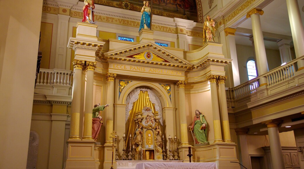 Cathédrale Saint-Louis qui includes aspects religieux, vues intérieures et église ou cathédrale