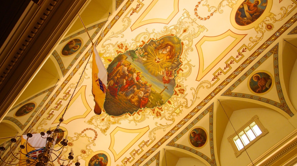 Stunning interior view of Saint Louis Cathedral showcasing intricate ceiling artwork in New Orleans, Louisiana