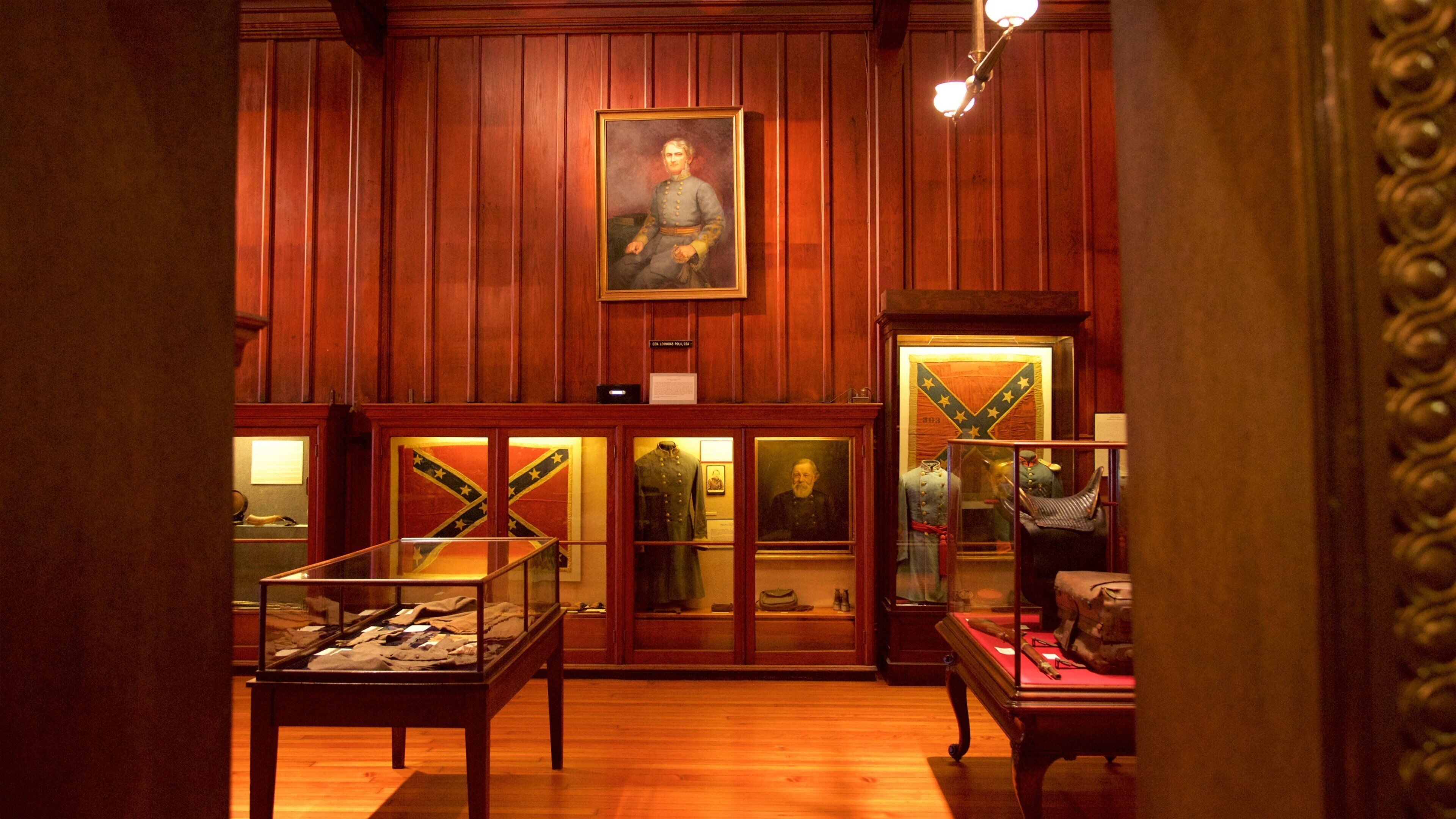 Confederate Memorial Hall Museum showing interior views, heritage elements and art