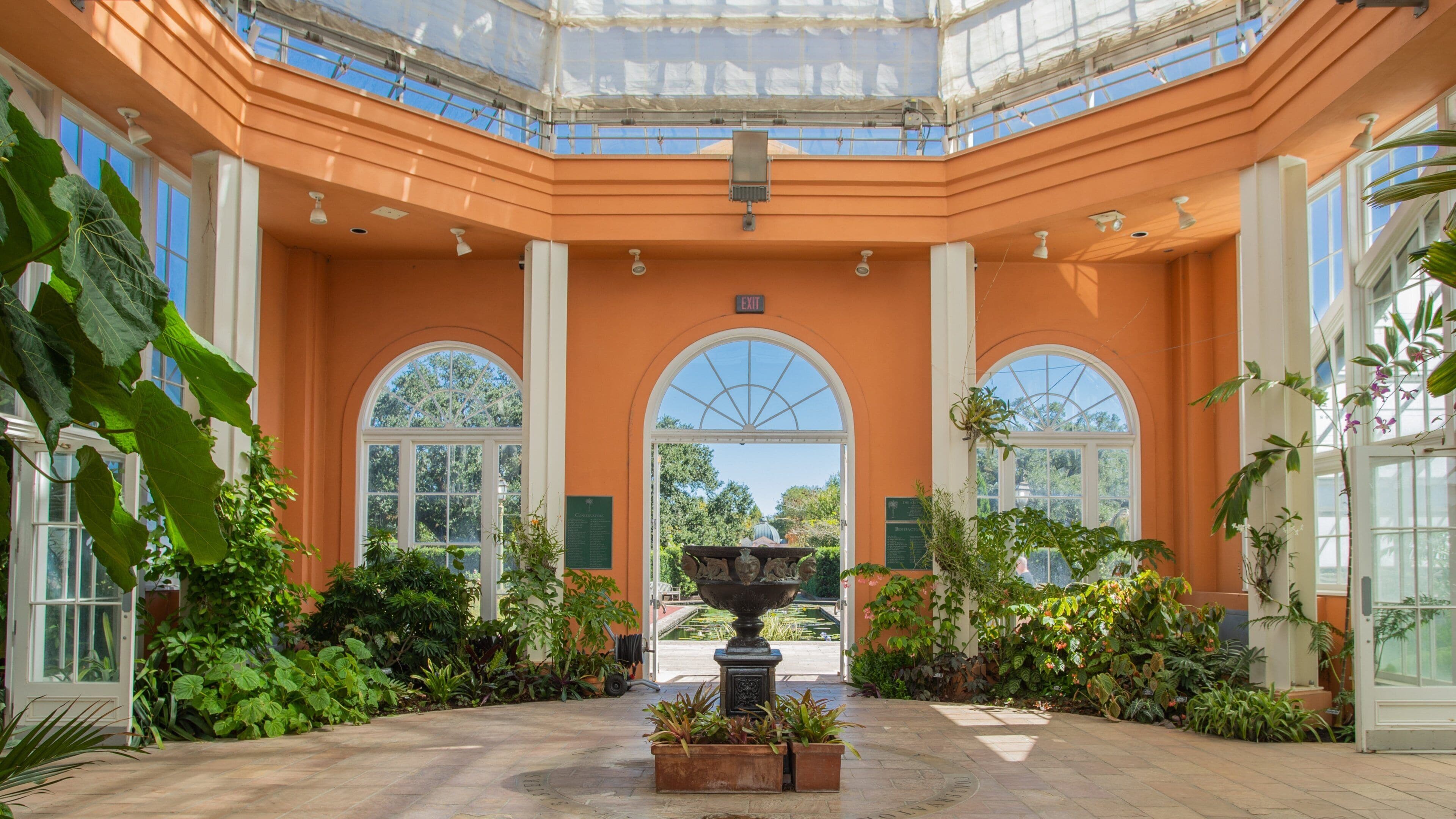 New Orleans Botanical Garden featuring interior views and a garden
