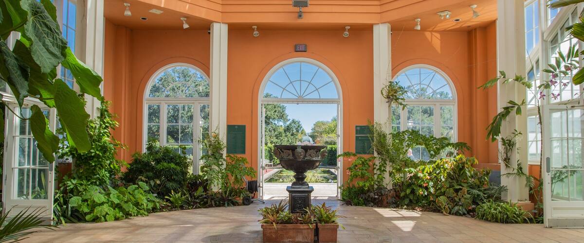 New Orleans Botanical Garden featuring interior views and a garden