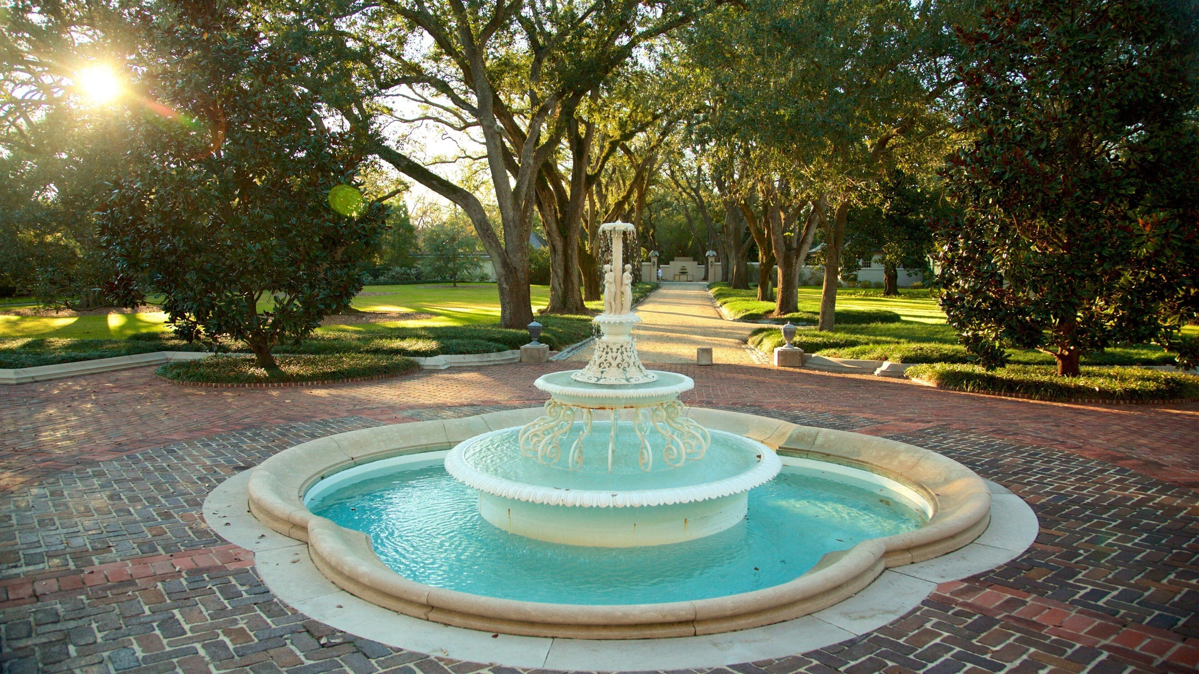 롱게 뷰 저택과 정원 을 특징 공원 과 분수