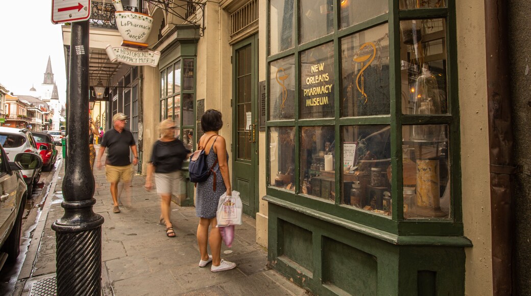 New Orleans Pharmacy Museum featuring street scenes