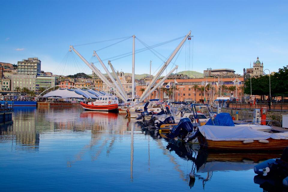 Un port avec des bateaux, un pont et des bâtiments historiques.