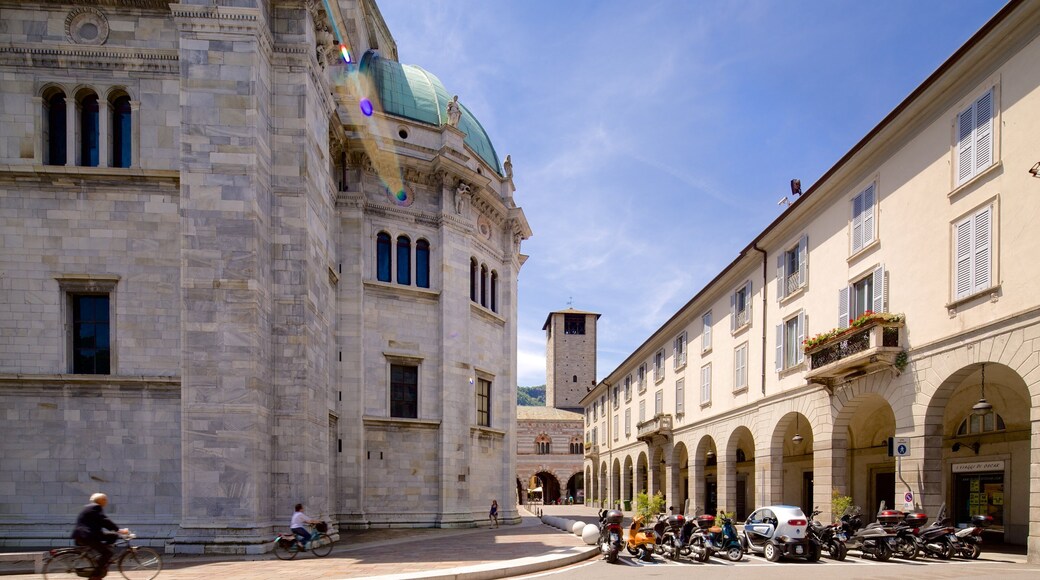 Lake Como showing cycling and heritage architecture