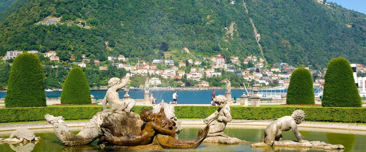 Villa Olmo mettant en vedette fontaine, statue ou sculpture et parc