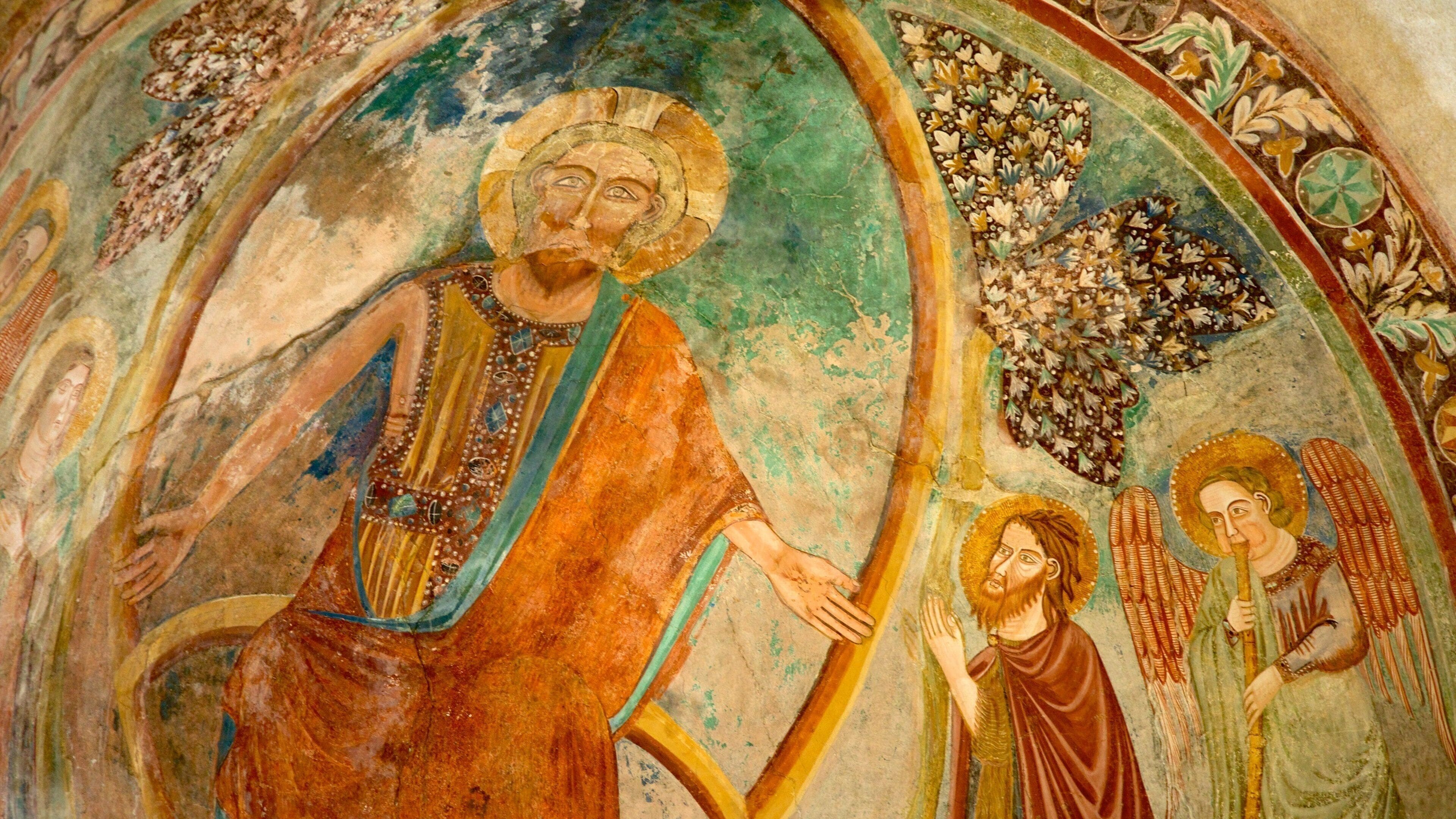 Church of San Pietro featuring religious aspects, interior views and art