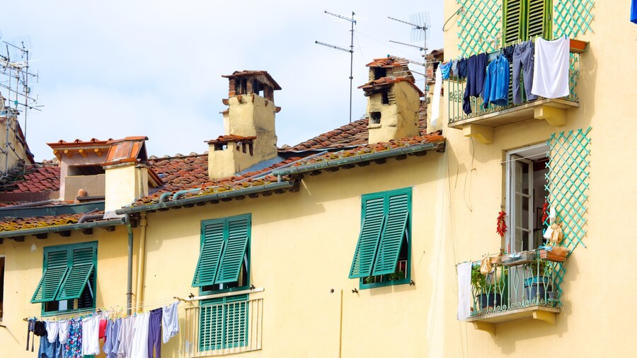 Piazza dell\'Anfiteatro which includes heritage architecture, a house and a city