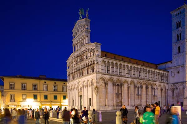 Piazza San Michele featuring a city, heritage architecture and night scenes