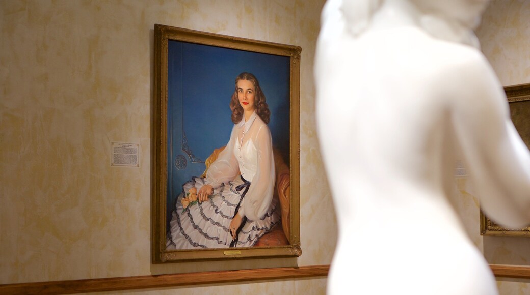 R.W. Norton Art Gallery featuring art, interior views and a statue or sculpture