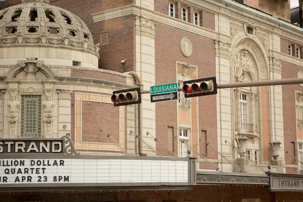 Strand Theatre which includes a city