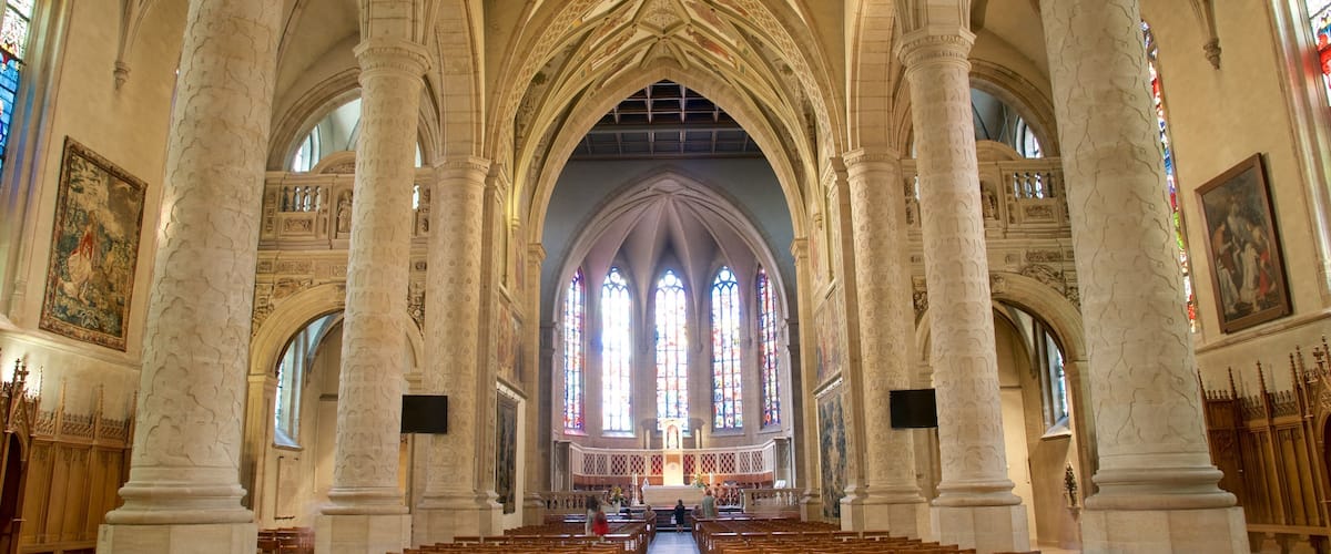 Notre-Dame Cathedral featuring a church or cathedral, interior views and heritage architecture