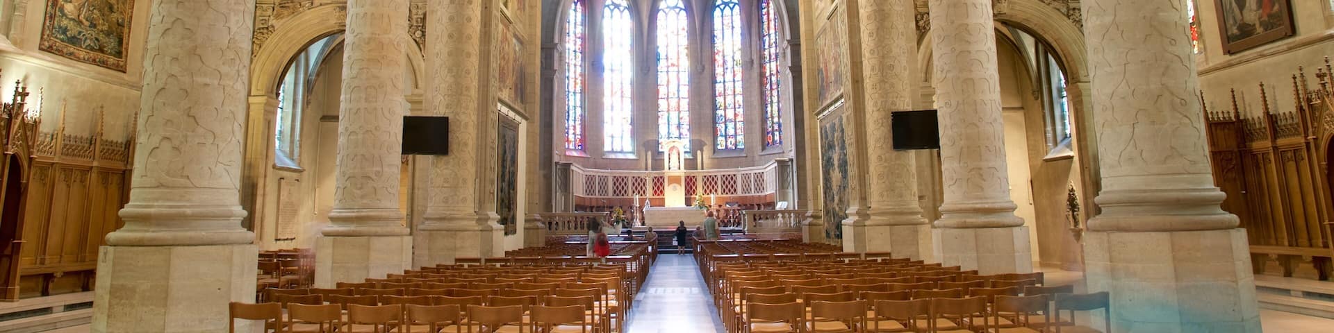 Notre-Dame Cathedral featuring interior views, a church or cathedral and heritage architecture