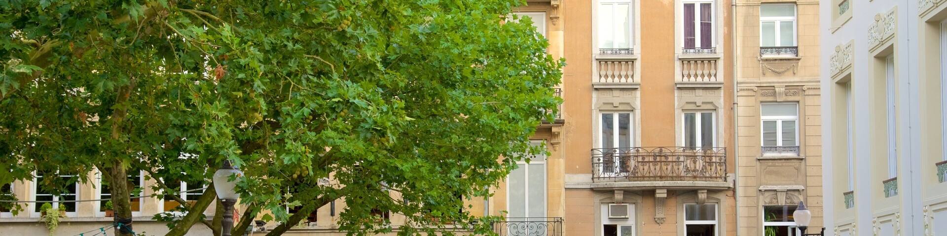 Place d\'Armes showing heritage architecture, outdoor eating and cafe lifestyle